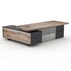 Modern Furniture DAXTON Executive Desk with Right Return 2.4M - Warm Oak & Black
