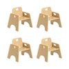 Jooyes Kids Stackable Wooden Toddler Chair H25cm - 4 Pack - oak | 45cm | Kids Chair
