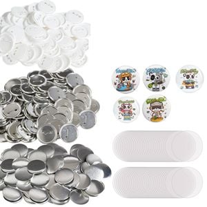 VEVOR 58mm Pin Back Button Parts 500 Sets DIY with Metal Top For Gifts Presents
