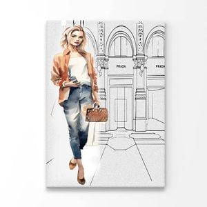 Stylish Girl Art  Print 100% Australian Made 100 x 150cm  (Acrylic)