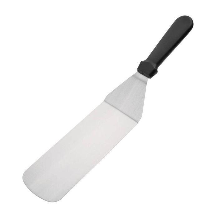 Vogue Solid Turner Stainless Steel Black Handle 255mm Commercial Kitchen Utensil Spatula