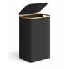 Large Laundry Basket with Lid - 90L, Removable Liner, Bamboo Handles