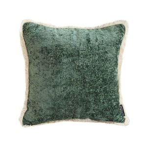 SOGA Jade Green Chenille Tassel Throw Pillow 45cm