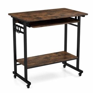Costway Mobile Computer Table Home Workstation Office W/keyboard Tray