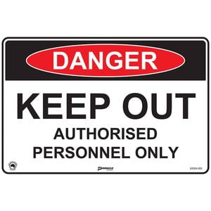 Pinnacle 600 x 400mm Metal Danger Keep Out Authorised Personnel Only Sign
