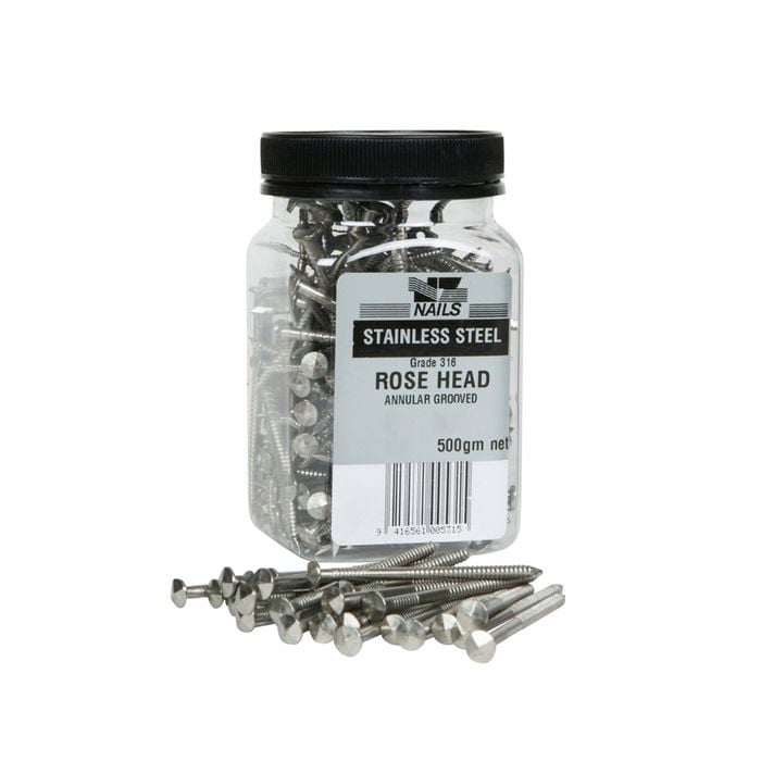 NZ Nails 50 x 2.8mm 316 Stainless Steel Rose Head Nail - 500g Pack