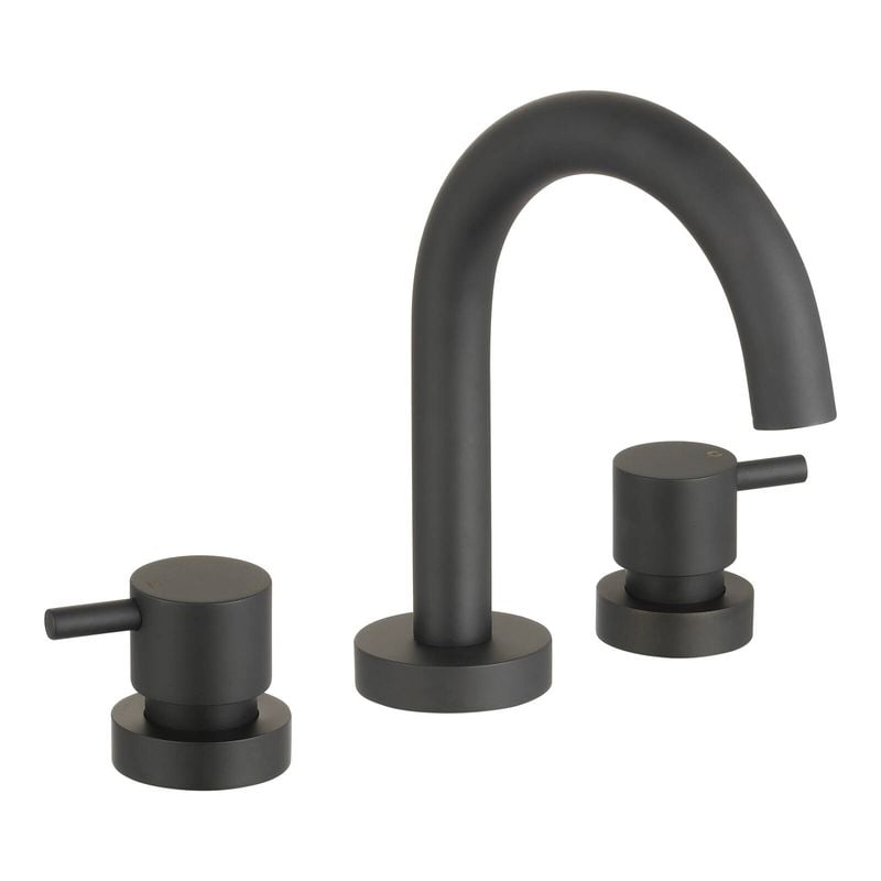 WELS 4 Star 7.5L/min Black Matte Resonance 1/4 Turn Pin Lever Basin Set
