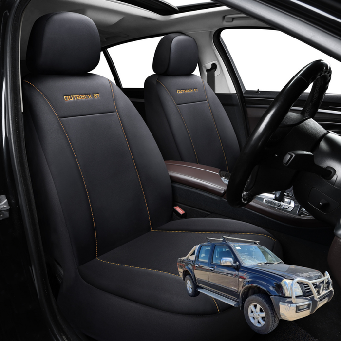 Car Seat Cover for Holden Rodeo 2003 - 2008 (4-Door Crew Cab) - Black-Front Only