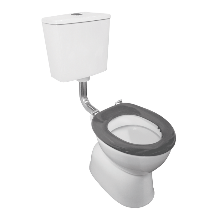 Johnson SuisseWhite S Trap Link Toilet Suite With Grey Seat