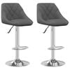 vidaXL Bar Stool 2 Pcs Dark Grey Velvet