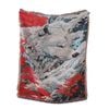 Anycozy Blanket Throw 130x160cm Japanese Style White Wolf Red Floral Decorative Tapestry
