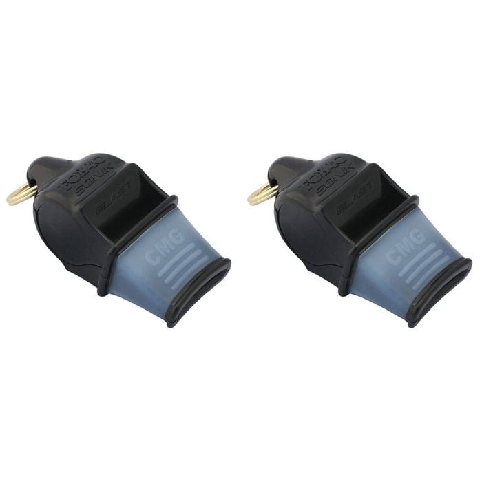 2PK Fox 40 Summit Sonik Blast CMG Whistle w/ Breakaway Lanyard Black