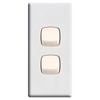 HPM White Linea 2 Gang Architrave Switch