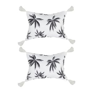 2PK Good Vibes Inflatable Beach Pillow With Tassels Havana 40x29x13cm