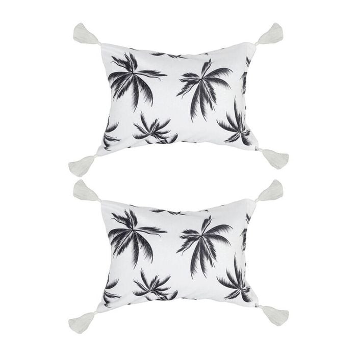 2PK Good Vibes Inflatable Beach Pillow With Tassels Havana 40x29x13cm