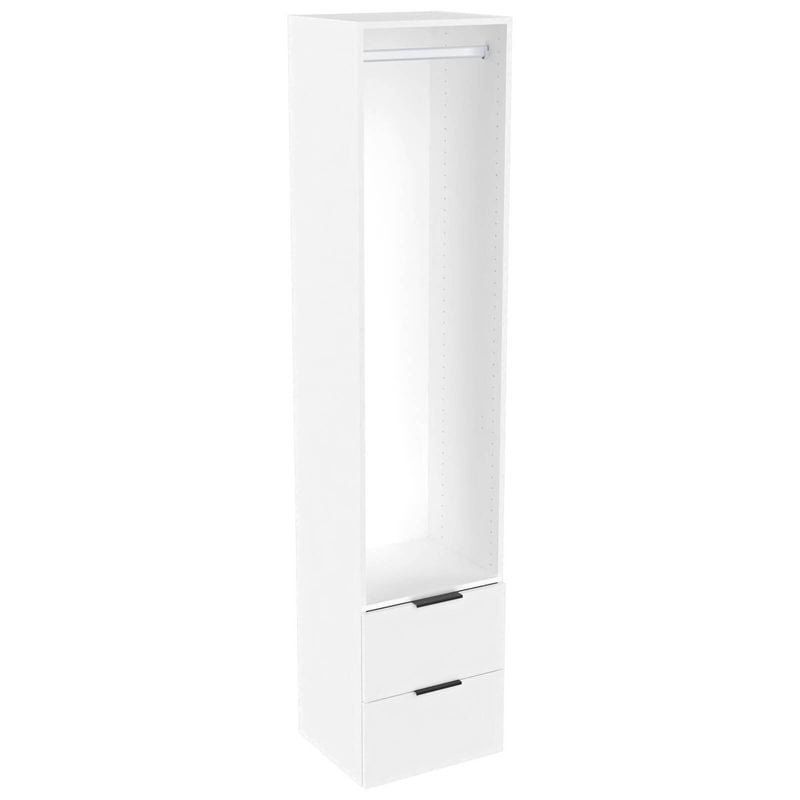 Lugna 2048 x 450 x 380mm White Hanging 2 Drawer Storage Cabinet - White
