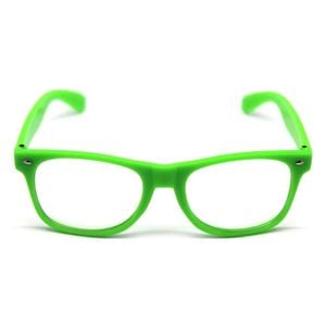Green Party Glasses w/ Clear Lenses – Fun 80s Australia Day Costume Glasses