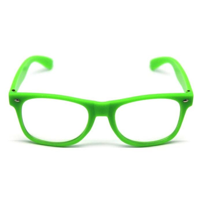 Green Party Glasses w/ Clear Lenses – Fun 80s Australia Day Costume Glasses