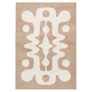 Loopsie-370cm X 270cm-farino Beige And Ivory Abstract Washable Rug
