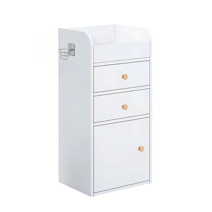 Beauty Salon Storage Trolley Hair Salon Stations Cabinet with Hairdryer Holder 32 x 30 x 80cm