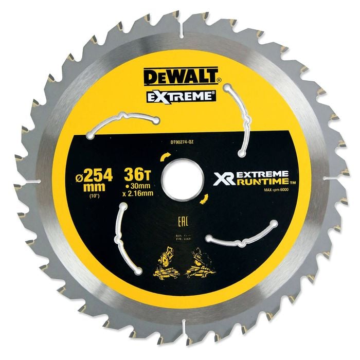 DeWALT XR 254mm 36T Extreme Runtime Circular Saw Blade DT90274-QZ