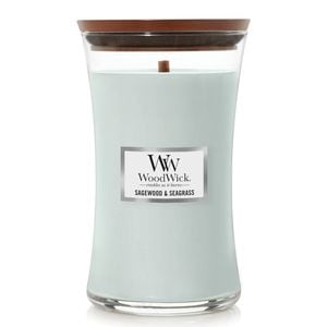 WoodWick Sagewood & Seagrass Scented Wax Candle 17.5cm Large