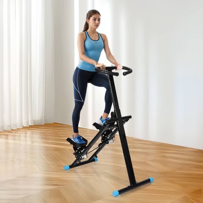 Stair Stepper For Home - Vertical Climber Workout Machine With Stable Frame Adjustable Handlebar For Full Body Exercise
