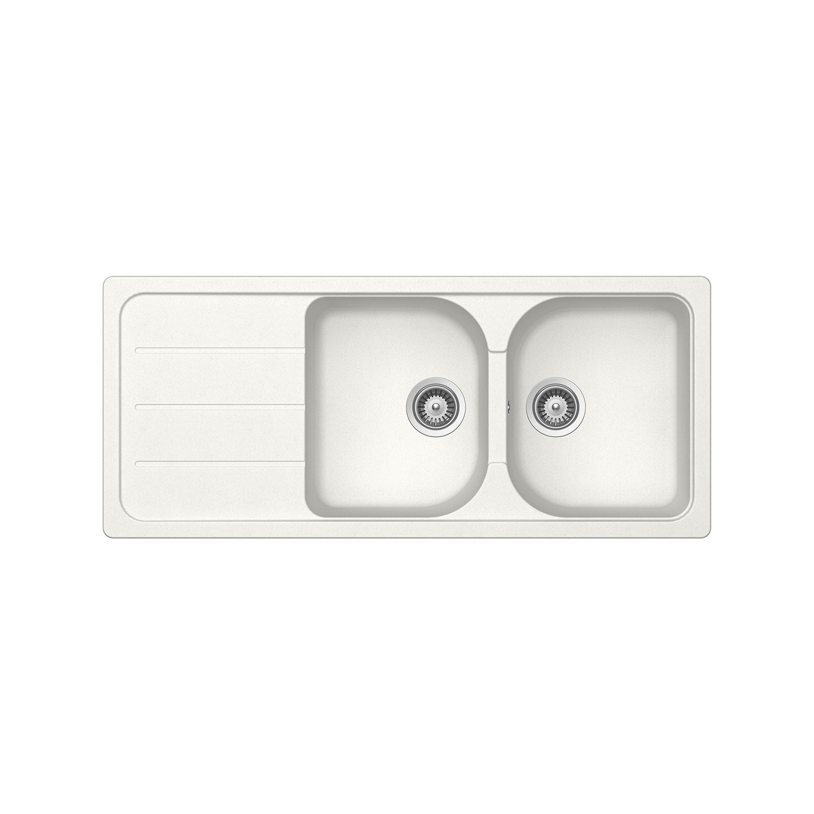 Schock Alpina White Double Bowl Formhaus Granite Kitchen Sink With Drainer product image