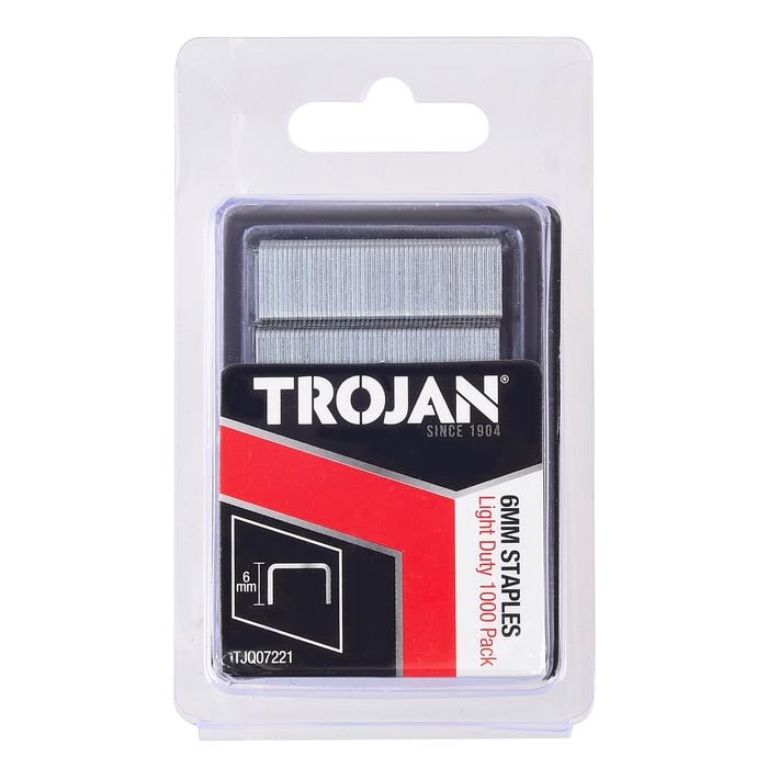 Trojan 6mm Light Duty Staples - 1000 Pack
