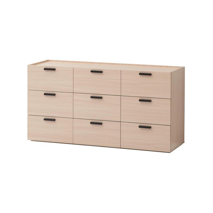 Marlon Chest 9 Drawers Modern Lowboy Storage Dresser Storage Cabinet woodgrain