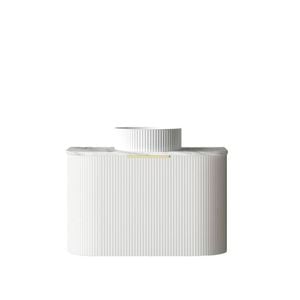 Attica 750mm Matte White Bentwood Fluted Curve Wall Hung Vanity With Natural Carrara Marble Top