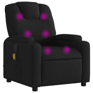 vidaXL Massage Recliner Chair Reclining Armchair Single Sofa Black Fabric
