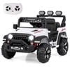Costway 12v Kid Electric Ride-on Car Toy Jeep W/remote Control - White