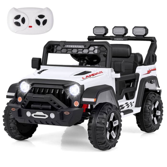 Costway 12v Kid Electric Ride-on Car Toy Jeep W/remote Control - White