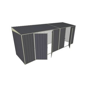 Build-a-Shed 1.5 x 5.2 x 2m Double and Single Hinged Side Door Skillion Shed - Grey