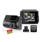 Elinz 2 Channel Dash Cam 4K+1080P WiFi GPS Night Vision Supercapacitor Sony Starvis Car DVR 32GB U3 Card
