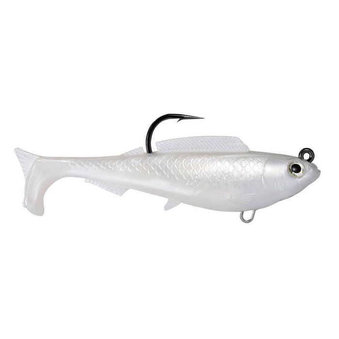 ZMan Herculez 5" Rigged Soft Plast Swimbait Fishing Lure Pearl