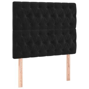 vidaXL Headboards Upholstered Wall Bed Header Bedroom 2 pcs Black 100 cm Velvet