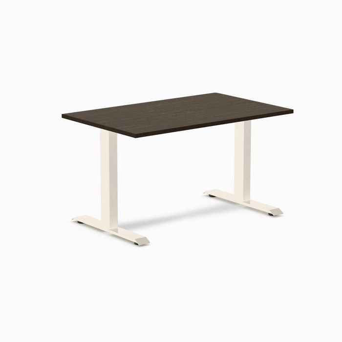 Desky Fixed Height Bamboo Office Desk Wheat Frame 120cm - Dark Bamboo