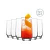 LAV 6 Piece Diamond Highball Glasses Set - Vintage Style Glass Drinking Tumblers - 385ml