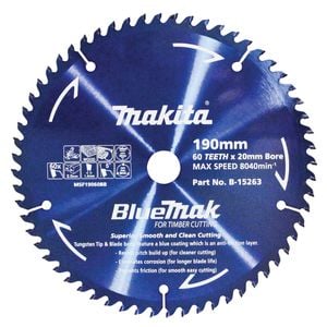 Makita 190mm 60T Bluemark Circ Saw Blade B-15263