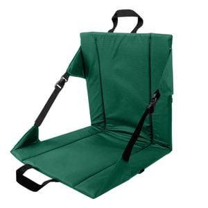 Catzon Portable Seat Cushion with Backrest Foldable for Camping-Forest Green
