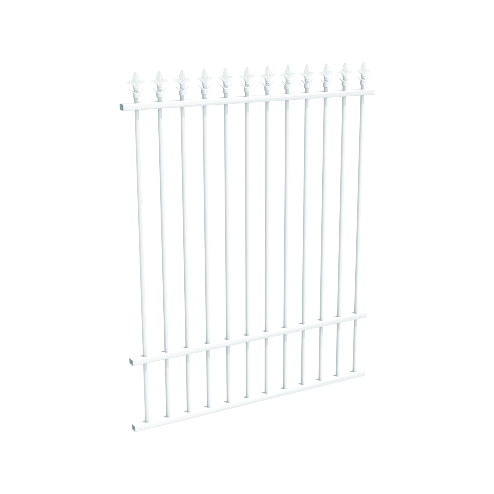 ProtectorAl 0350 - 1200 mm W x 1500 mm H Pearl White Aluminium Pool Fence Panel Spear Top with Mid Rail