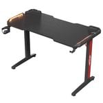 Advwin RGB LED Gaming Office Desk 120cm with Cup Holder & Headset Hook