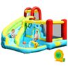 Costway Inflatable Water Slide Indoor Splash Pool Park Outdoor Play Equipment w/Blower Blue