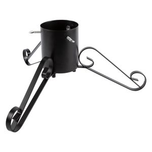 Harbour Housewares Scroll Real Christmas Tree Stand - 3in - Black Metal Xmas Tree Holder Base with Water Reservoir