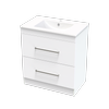 Clearlite Bathrooms 750mm White Cashmere Valley Floor Standing Vanity
