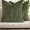 Gioia Casa 2-pack Corduroy Velvet Cushion Covers - 45cm X 45cm, Olive