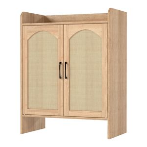 Levede 5 Tier Shoe Cabinet Wooden Double Door Storage Rack Organiser Entryway