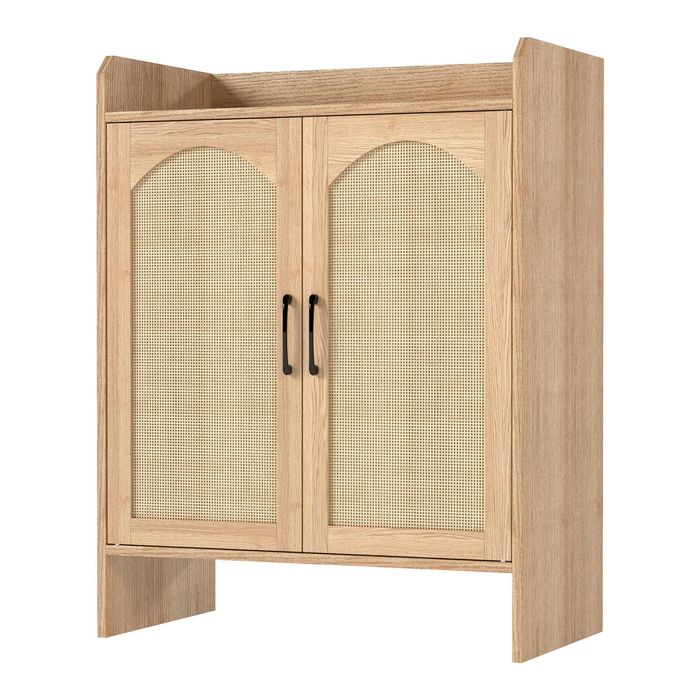 Levede 5 Tier Shoe Cabinet Wooden Double Door Storage Rack Organiser Entryway